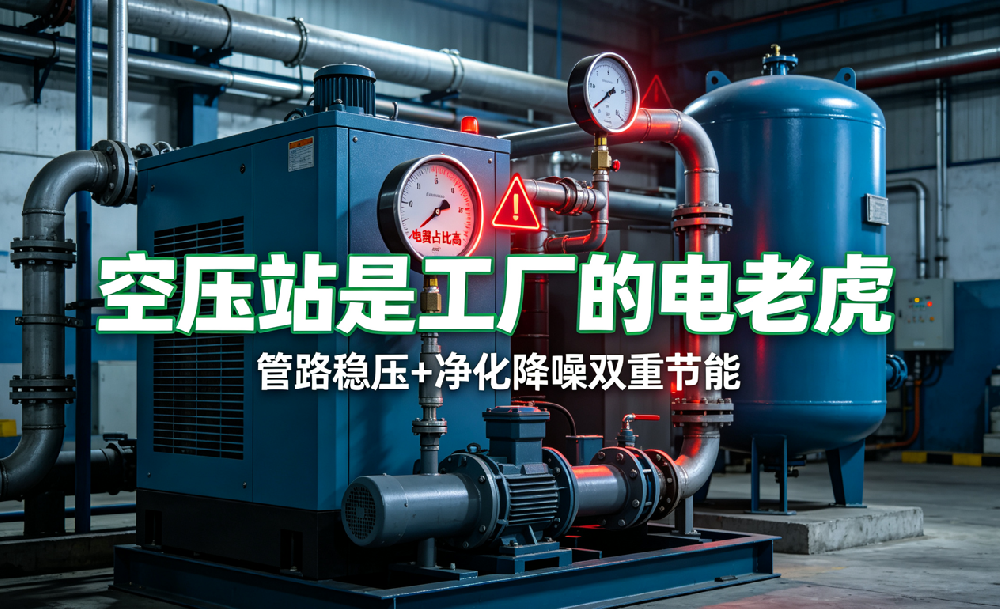 空压站能耗优化:管路稳压+净化降噪双重节能